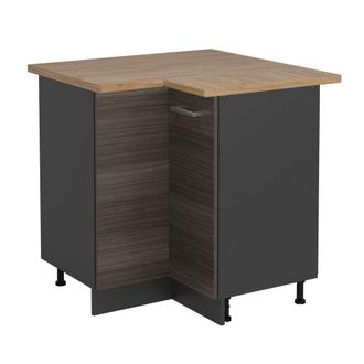Vicco Armario De Esquina R-line, Gris Noble, 75.6 Cm, Et Roble