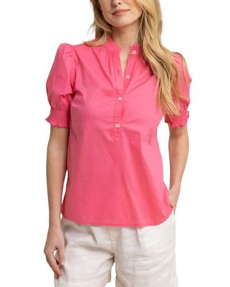 Southern Tide Meadow Lawn Blouse In Camelia Rose Pink