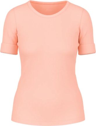 Marc Cain Fijngebreide J50 T-shirt - Dames - T-shirts - Oranje - 2XL - Katoen - Tops