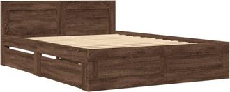vidaXL Bed Frame with Headboard without Mattress Brown Oak 120x190 cm Small Double Vidaxl