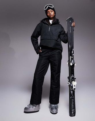 Threadbare Ski - Pantaloni da sci neri con tasca-Nero