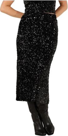 Notre-V Zwarte Midi Rok Nv-Embla Stijl - Dames - Midirokken - Zwart - S - Rokken