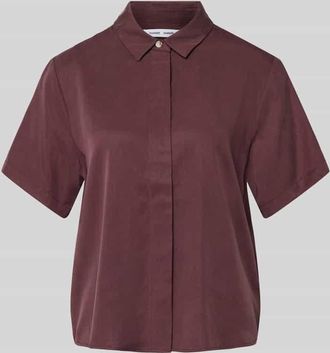 Samsøe & Samsøe Regular Fit Bluse aus Lyocell mit verdeckter Knopfleiste in Bordeaux, Größe XL