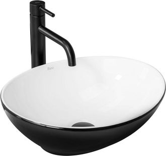 Rea lavabo sobre encimera sofia blanco negro