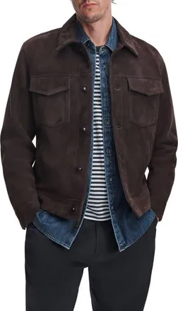 Rag & Bone Suede Trucker Jacket in Brown at Nordstrom, Size X-Large