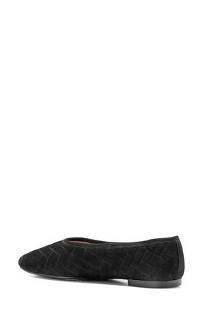 Cole Haan Jasleen Quilted Ballet Flat in Black Quilted Suede at Nordstrom, Size 8.5
