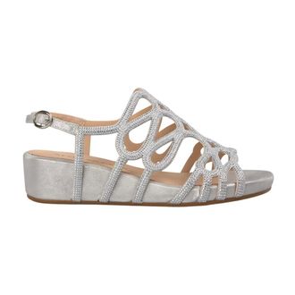 Alma En Pena Wedges, female, Gray, 6 UK, Sandal covered in rhinestone wedge
