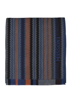Missoni Grey Blue Wool Scarf