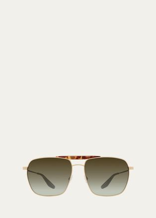 Barton Perreira Mens Bhanot Titanium Aviator Sunglasses