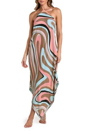 L'agence Abstract Swirl Elise Cover-Up Dress in Brown Multi at Nordstrom, Size X-Large