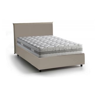 Dmora Dmora - Cama De Plaza Y Media Daceros, Cama Contenedor Con Tapizado En Ecopiel, 100% Made In Italy, Apertura Frontal, Con Colch&oacute;n Cm 120x200 Incluido,