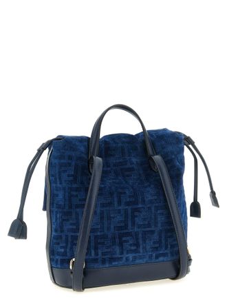 Fendi Womens Blue Cotton Backpack