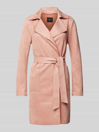 Zero Mantel mit Bindegürtel in Altrosa, Größe 44