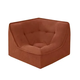 Oviala Sill&oacute;n esquinero de tela 90 x 90 x 70 cm color terracota