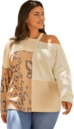 Azura Exchange Plus Size Leopardenprint Breisel Pullover