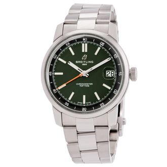 Breitling Top Time B31 Hand Wind Chronometer Green Dial Mens Watch AB3113171L1A1