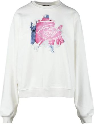 Diesel White Cotton Crew Neck Sweatshirt