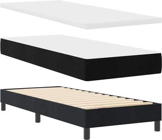 vidaXL Cama Con Somier Y Colch&oacute;n Gris Oscuro 80x200 Cm Terciopelo