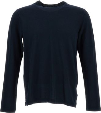 Zanone Slim Fit Long-Sleeved Crew Neck T-Shirt in Fine Cotton