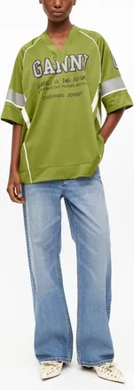 Ganni Green League Oversized T-shirt - Size S/M
