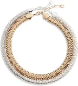 Open Edit Set of 2 Snake Chain Necklaces in Gold- Silver at Nordstrom Rack