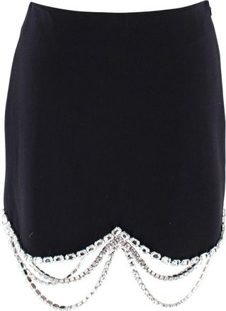 Area Black Crystal Embellished Mini Skirt Size XXS