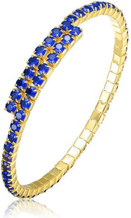 Rachel Glauber Colored Cubic Zirconia Bypass Tennis Bracelet