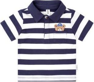 Huxbaby Peekaboo Varsity Hux Tee in Navy/almond Milk at Nordstrom, Size 6-12M Au