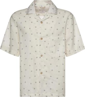 Eleventy Linen And Cotton Bowling Shirt