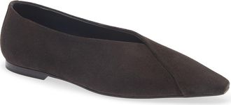 Brunello Cucinelli Suede Wrap Flat in Pepper at Nordstrom, Size 35.5