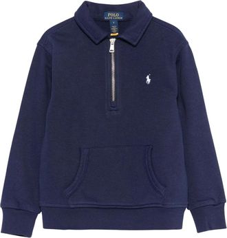 Ralph Lauren Boys Half Zip Sweatshirt in Navy