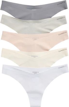 Danskin 5-Pack Laser Double Face Thongs in Grey Multi at Nordstrom Rack, Size Medium