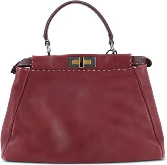 Fendi Selleria Peekaboo Bag Leather Medium satchel - Rood