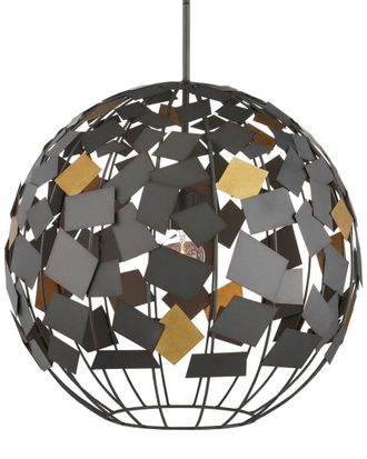 Currey & Company Moon Night 23.5In Gray & Gold 1-Light Orb Chandelier