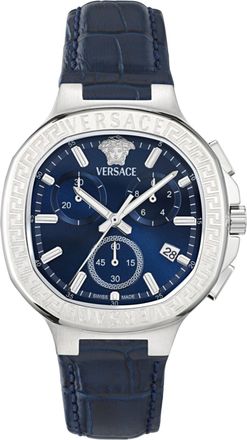 Versace V-Chrono Square Leather Watch