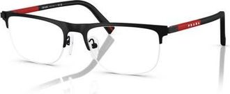 Prada 55mm Rectangle optical glasses in Black at Nordstrom