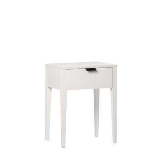 Klast Mesita de noche 1 caj&oacute;n efecto madera blanco 45x60 cm