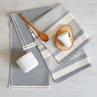 Framsohn Geschirrtuch »Modern Living Fischgrät« dichte Feinwebung, in Österreich hergestellt, 50x70 cm