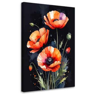 Feeby Cuadro En Lienzo Campo De Amapolas Rojas 70x100
