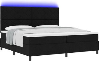 vidaXL Vidaxl - Box Spring Bed with Mattress Black 200 x 200 cm Fabric