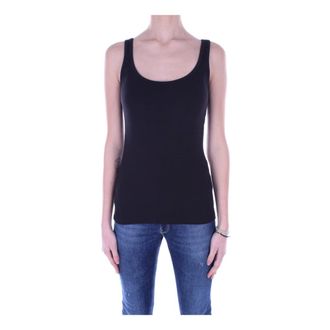 Ralph Lauren Tops, Dames, Zwart, M, Katoen, Mouwloze Top