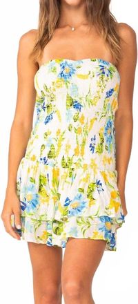 PQ Swim Marie Ruffle Dress In White Bluebell