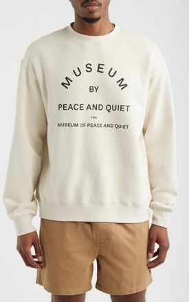 Museum of Peace and Quiet Logo Sweatshirt in Bone at Nordstrom, Size Xx-Large