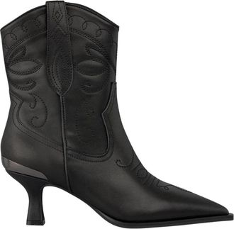 Alma En Pena Geborduurde enkellaarzen - Dames - Cowboylaarzen - Zwart - 36 EU - Schoenen