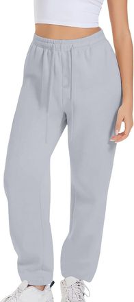 Generic Sweatpants Womens Straight Leg Jogging Bottoms with Pockets Elastic High Waist Sports Long Pants Baggy Solid Color Joggers Trendy Comfy Trousers for Y