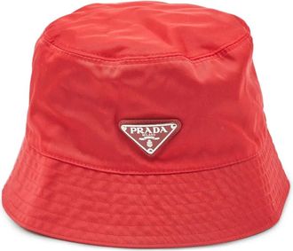 Prada Cappello bucket con logo - Rosso
