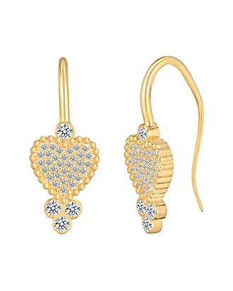 Gabi Rielle Shining Moment 14K Over Silver Cz Radiant Love Drop Earrings