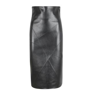 Sportmax Rokken, Dames, Zwart, S, Leer, Midi Rok