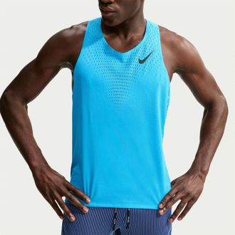 Nike Heren Aero Swift Dri-FIT Vest Top (Blauw/Zwart)
