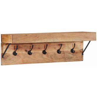 vidaXL Coat Rack with Shelf Brown 73 x 19 x 23 cm Solid Acacia wood Vidaxl